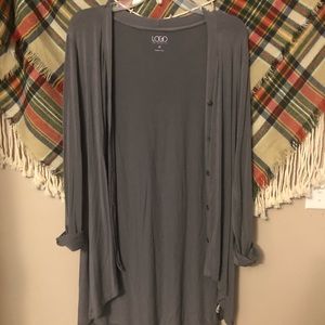 Grey Flowy Button-Up Cardigan for Winter! ❄️